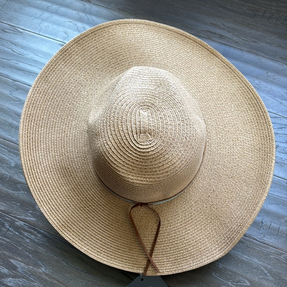 FRYE High Crown Western Natural 100% paper,adjustable,banded,studs,4.5” brim hat - Picture 5 of 9